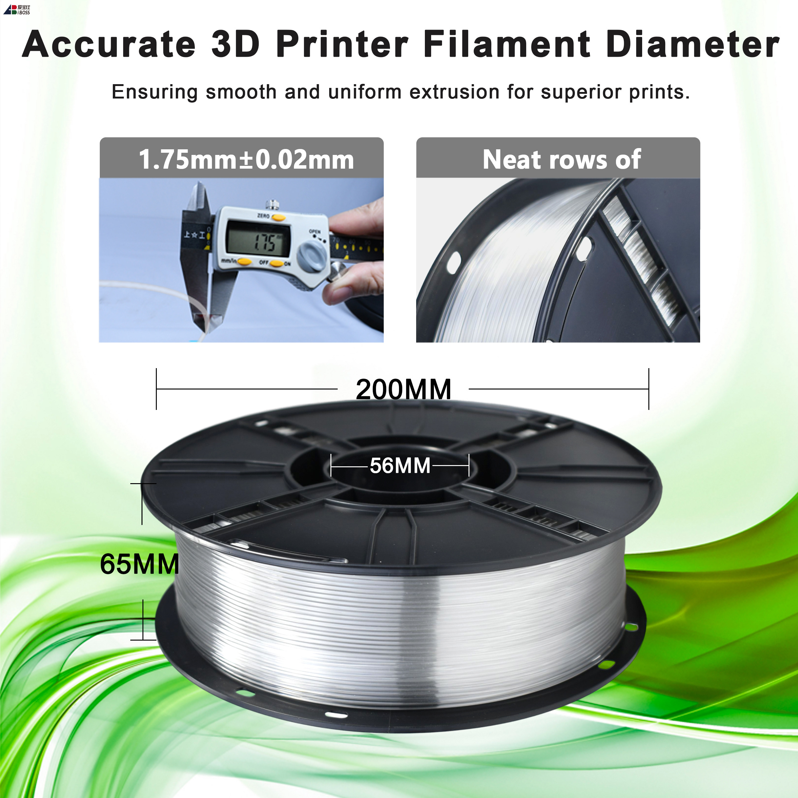 Iboss Factory Direct 1kg PETG Filament 1.75mm PETG Transparent Color FDM 3D Printer Filament