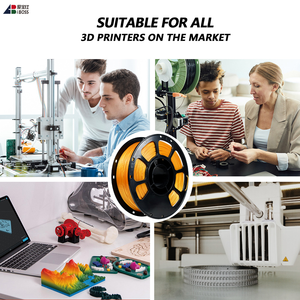 IBOSS Factory Wholesale PETG Filament 1.75MM 3d Printer Gold 1KG for Various 3D Filament Printers